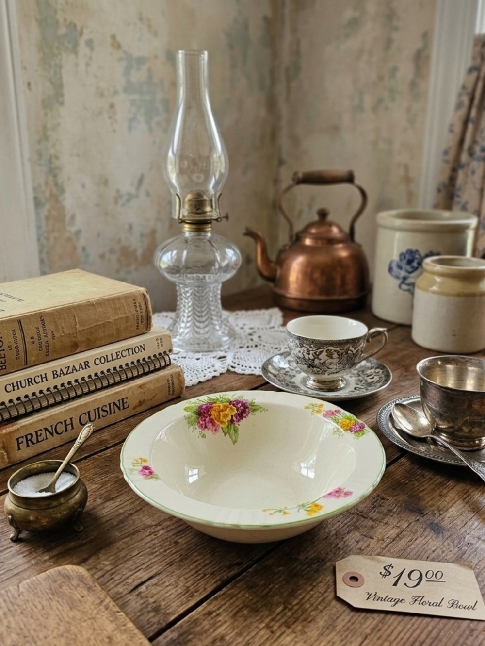 Vintage Myott Staffordshire England Floral Ceramic Bowl